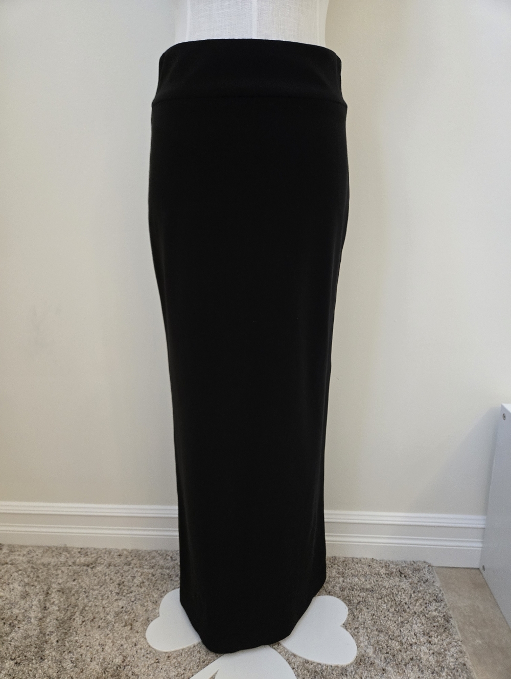 Frank Lyman Black Maxi Pencil Skirt Back Slit‎ Lined Career Size 4
